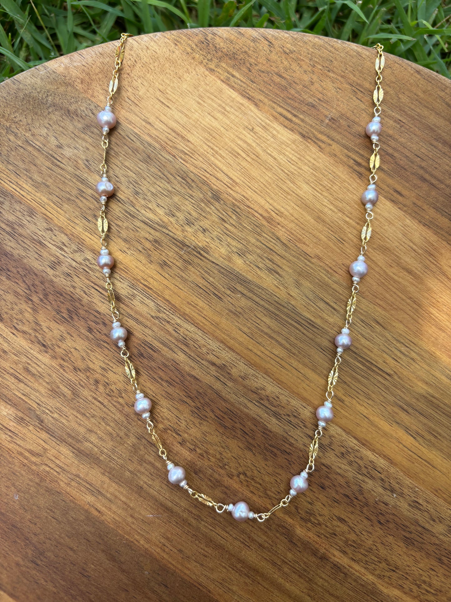 Princess pink and white necklace